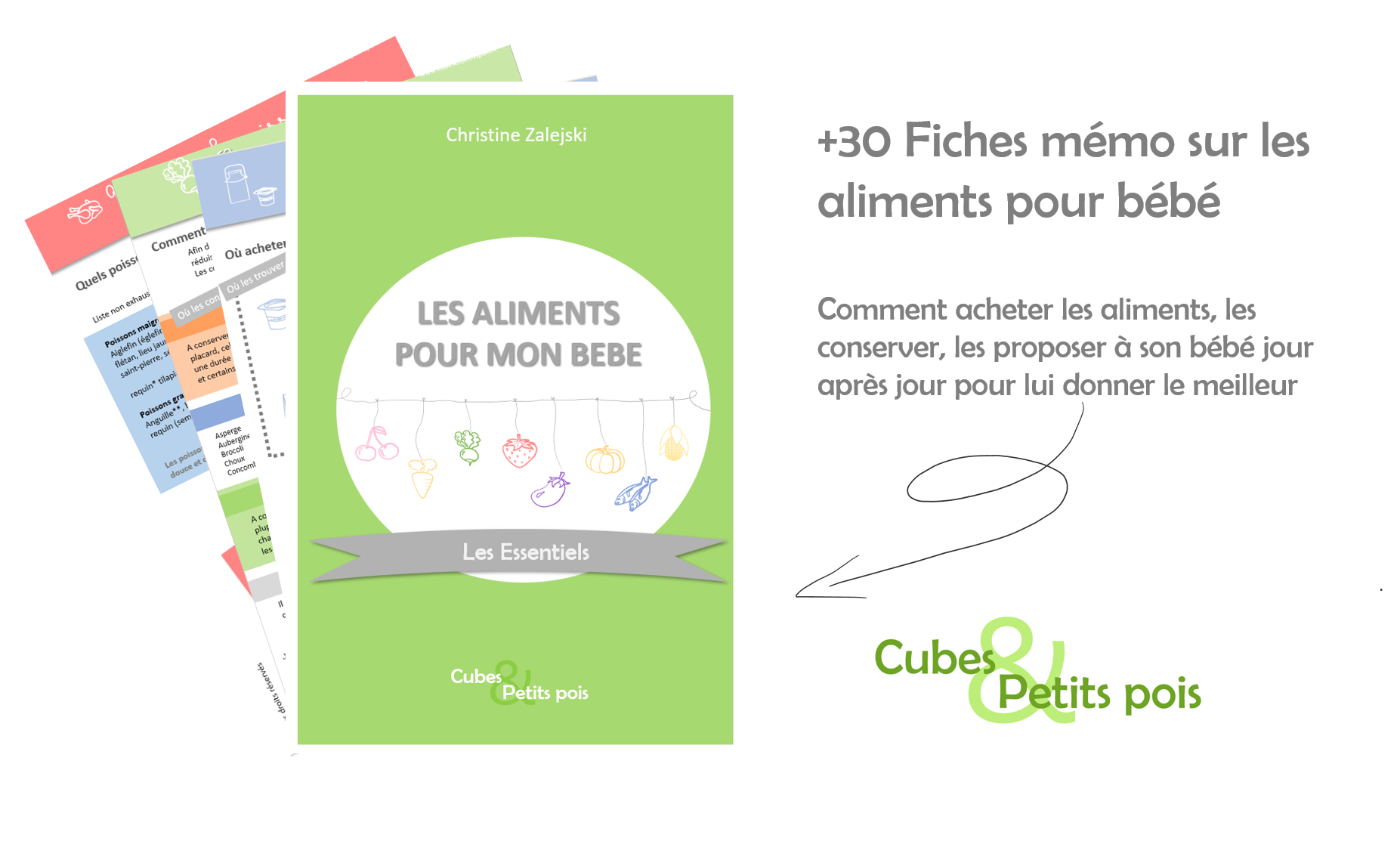 Aliments pour mon bébé fiches Cubes et Petits pois guide diversification alimentaire de bébé